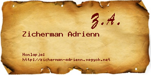 Zicherman Adrienn névjegykártya